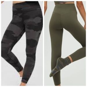 Lot Of 2 Aerie Offline Real Me Hi Rise 7/8 Length Leggings Size Small Green Camo